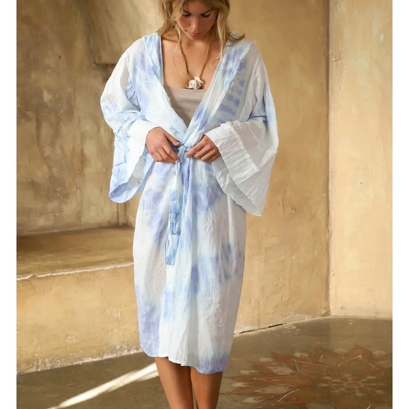 Free People Jen’s Pirate Booty Tie Dye Belted Robe Kimono - Picture 3 of 5